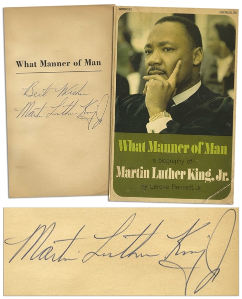 Martin Luther King, Jr. Signed Biography, ''What Manner of Man'' -- Without Inscription, King Signs ''Best Wishes / Martin Luther King Jr.''